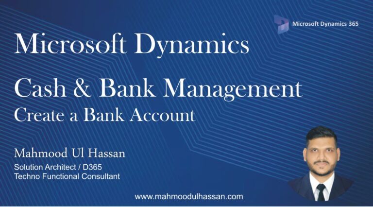 Microsoft Dynamics 365 Cash & Bank Management – Create a Bank Account ...